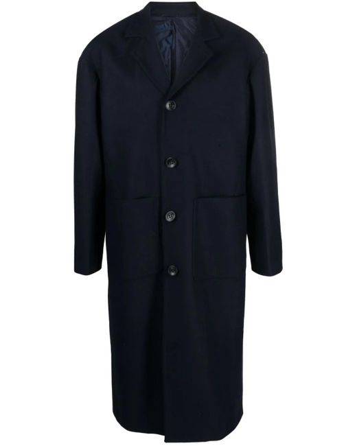 Kiton Blue Single-Breasted Coat for men