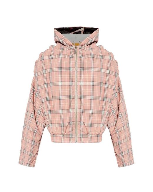 PDF Pink Plaid Hooded Jacket for men