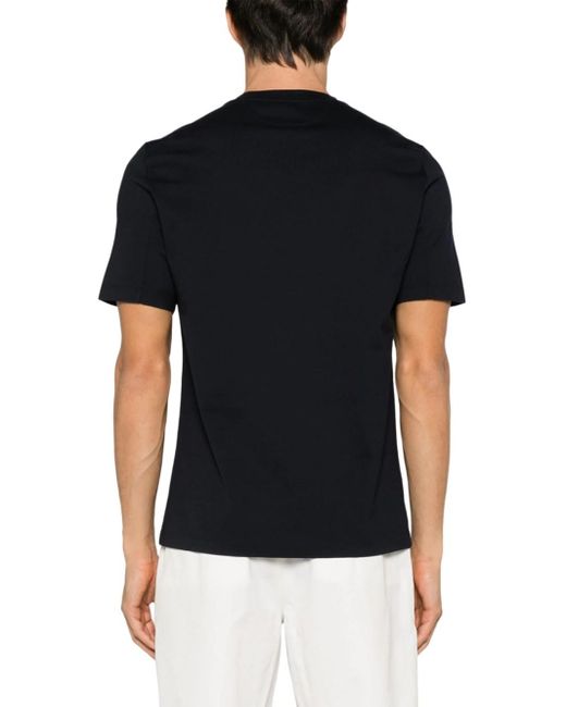 Brunello Cucinelli Black Logo Cotton T-Shirt for men