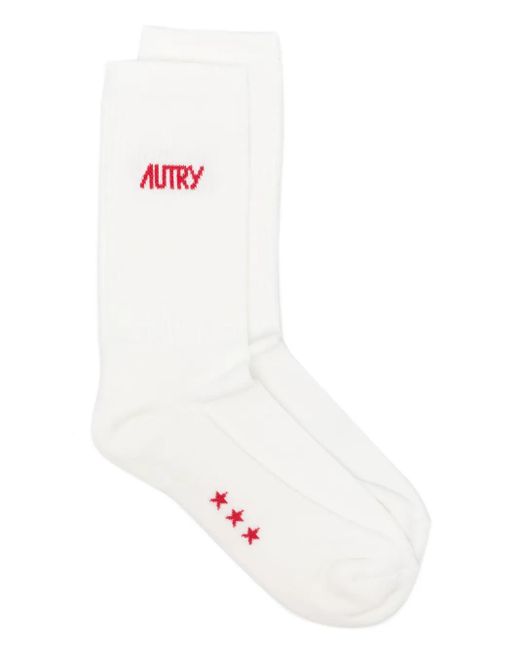 Calzini Con Intarsio di Autry in White