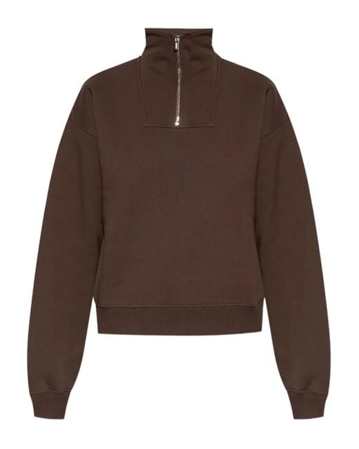 Felpa Con Mezza Zip-Donna di Jacquemus in Brown
