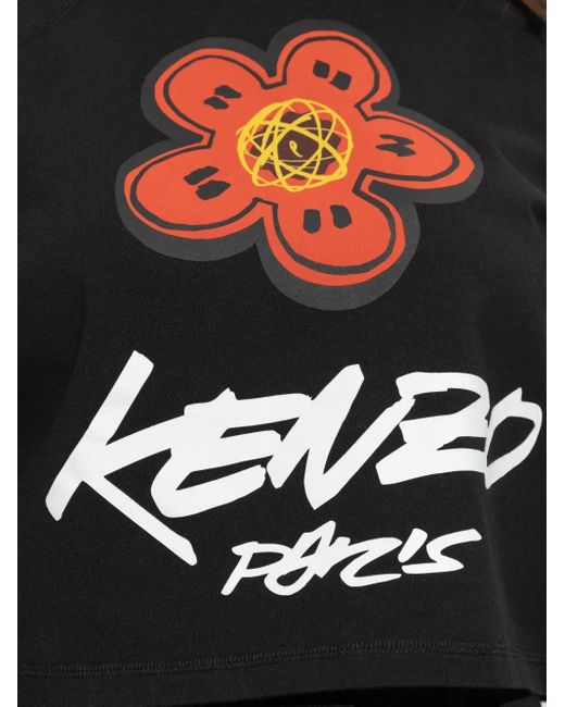 KENZO Black Boke Flower Crop T-Shirt