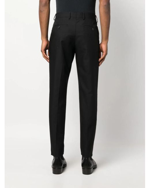 Lardini Black Mid-Rise Tailored Trousers for men
