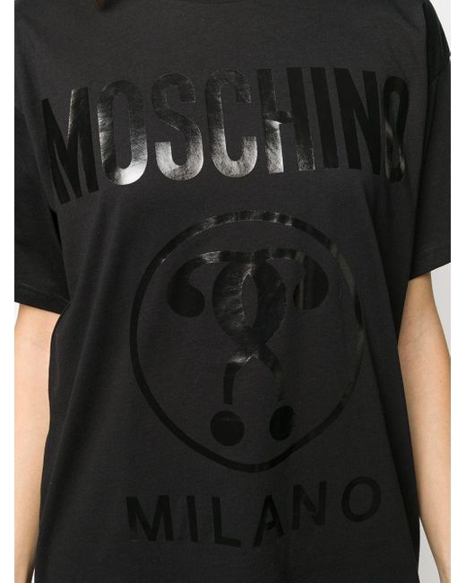 Moschino Black Oversized T-Shirt With Printed Logo