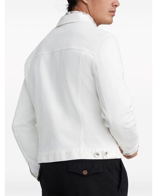 Brunello Cucinelli White Denim Jacket for men