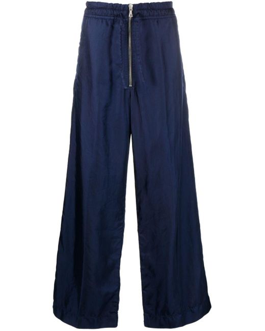 Dries Van Noten Blue Zip Trousers for men