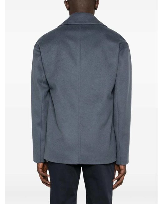 Lardini Blue Double-Breasted Coat for men