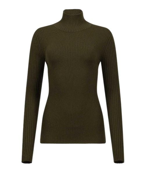 Victoria Beckham Green High-Neck Sweater
