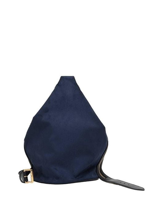 Stella McCartney Blue Small Appaloosa Soft Suede Bucket Bag And Altar Mat