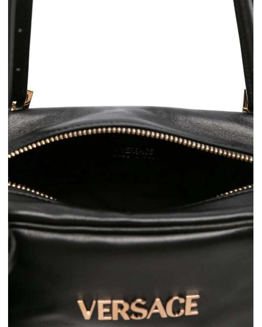 Versace Black Mini Bag With Logo Plaque