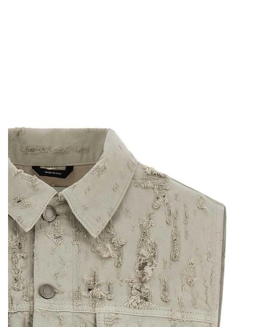 Haikure Gray Ryder Distressed Denim Vest
