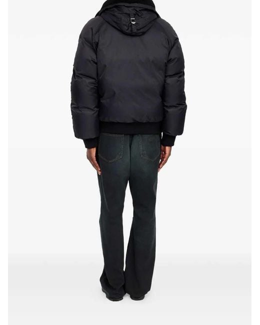 MM6 by Maison Margiela Black Hooded Bomber Jacket for men