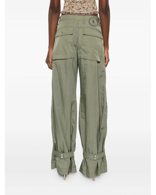 Pantaloni Con Tasche Plissettate di Rabanne in Green