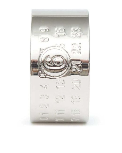 MM6 by Maison Margiela White Minimal Ring With 4Mm Logo for men