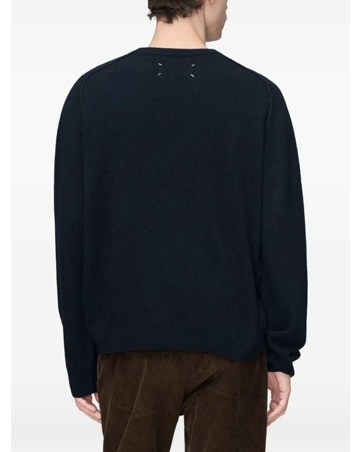 Maison Margiela Blue Four Stitches Sweater for men