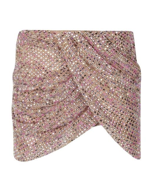 Self-Portrait Pink Embellished Miniskirt