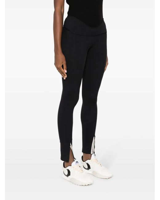 Palm Angels Black Leggings With Curved Waistband