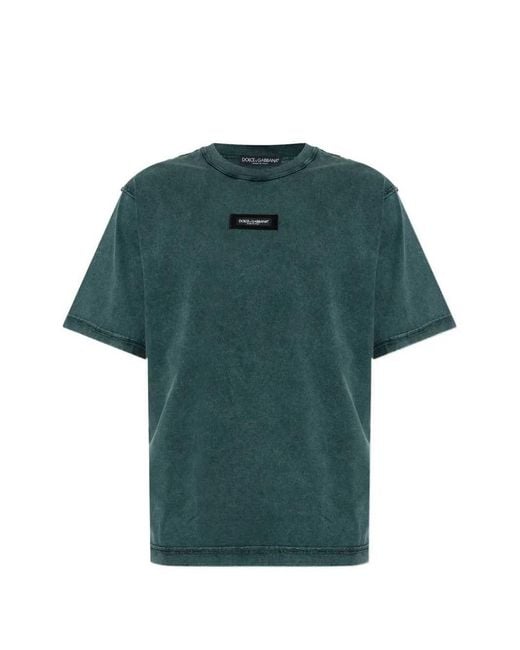 Dolce & Gabbana Green Dolce & Gabbana Short-Sleeved T-Shirt for men