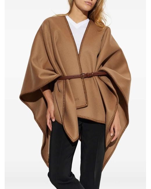 Max Mara Brown Belted Poncho