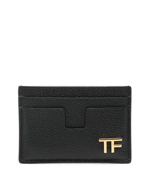 Tom Ford Black Leather Card Holder With Logo Plaque