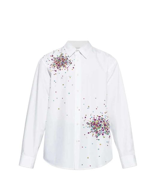 Dries Van Noten White Shirt 00910-Caper Emb 3293 M.W.Shirt for men