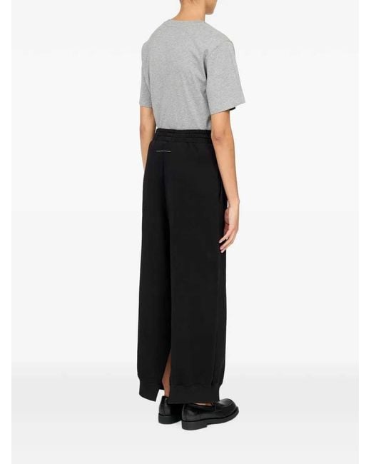 MM6 by Maison Margiela Black Logo-Print Sweatpants