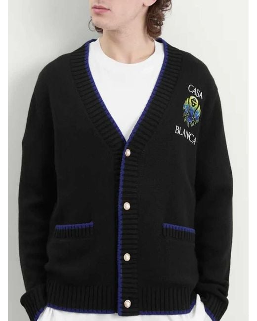 Casablanca Black Flaming Tennis Ball Cardigan