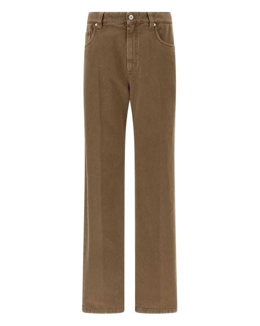 Brunello Cucinelli Natural Five-Pocket Jeans