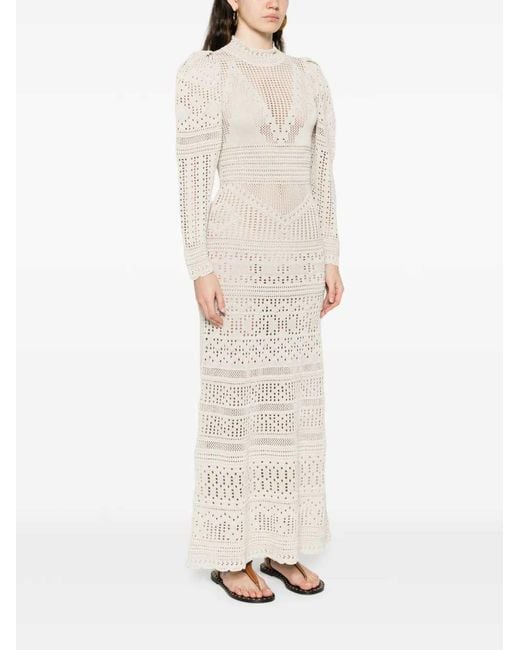 Isabel Marant White Dione Long-Sleeved Knit Dress