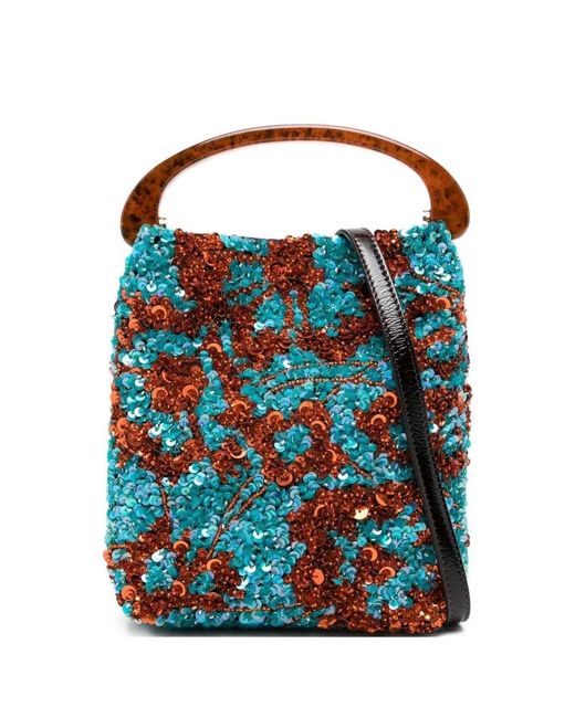 Dries Van Noten Blue Bag 00110-Bw261-Crisp705Emb-859 W.L.Bag