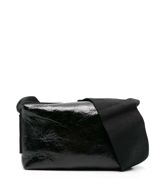 Uma Wang Black Leather Shoulder Bag