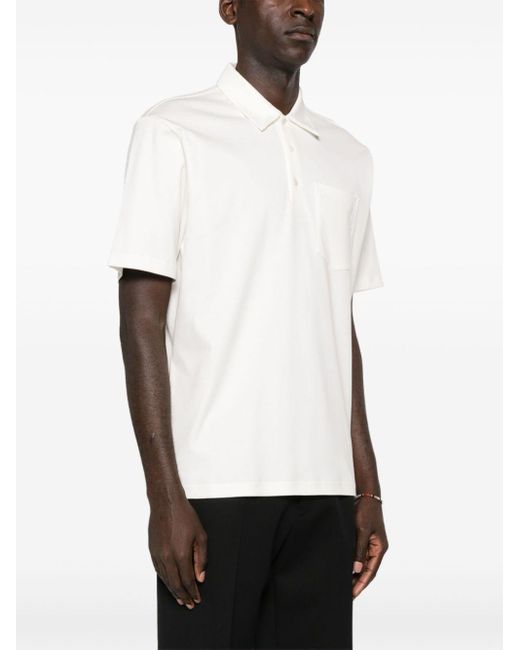 Lardini White Polo Shirt With Patch Pockets for men