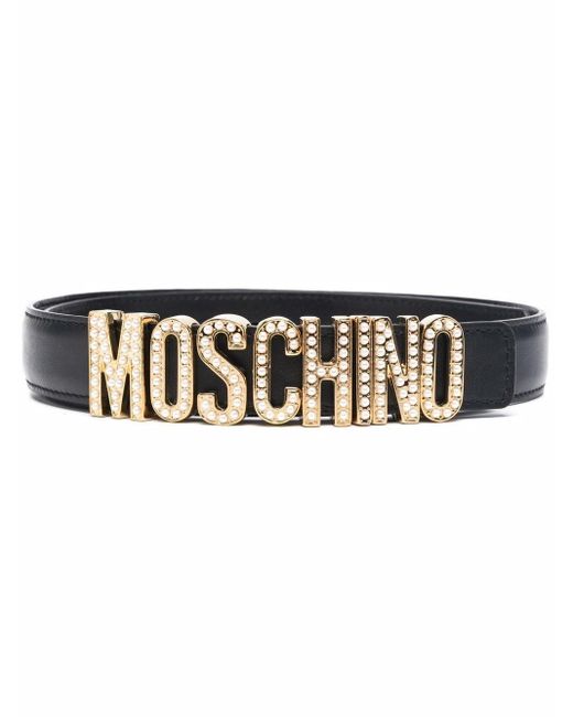 Moschino Black Belt With Logo