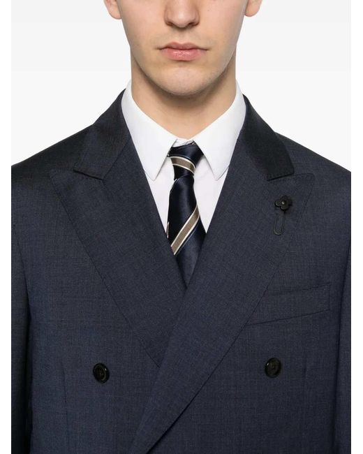Lardini Blue Double-Breasted Suit for men