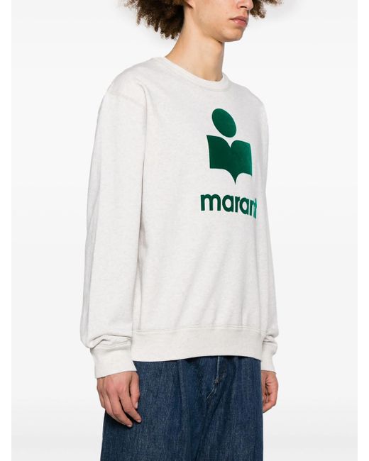 Isabel Marant White Mikoy Sweatshirt With Flocked Logo for men
