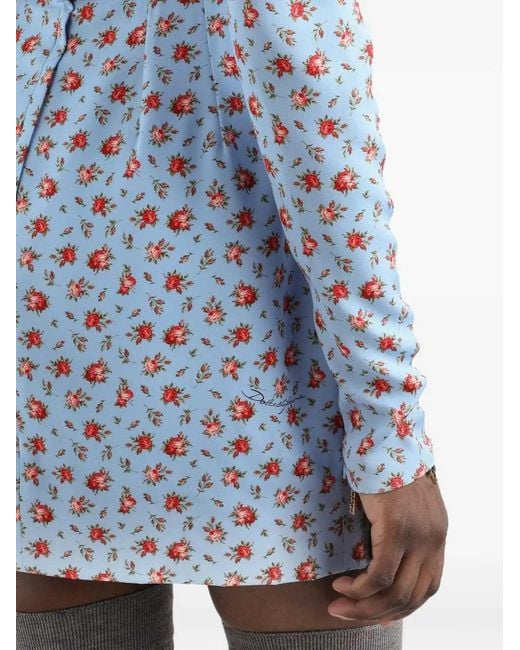 Dolce & Gabbana Blue Floral Dress