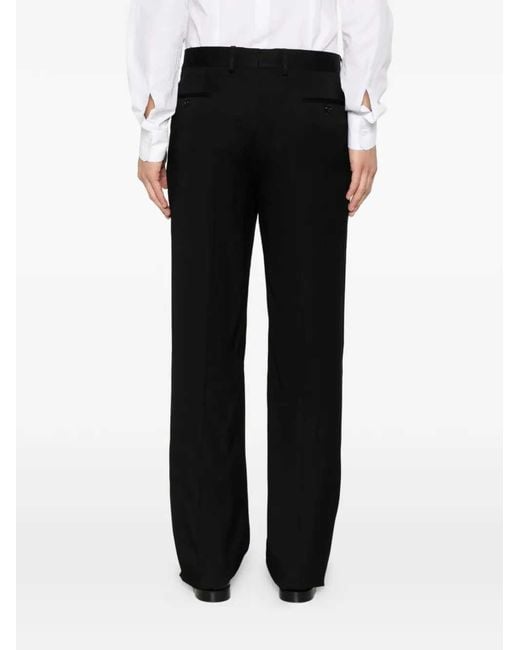 Lardini Black Tailored Trousers With Pressed Crease for men
