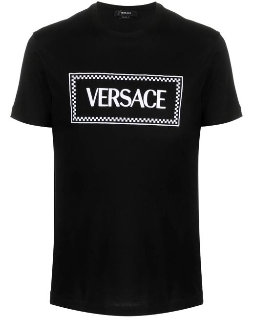 Versace Black T-Shirt With Print for men