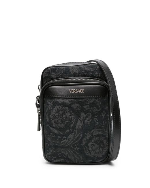 Versace Black Baroque Athena Shoulder Bag for men