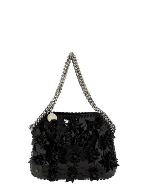 Stella McCartney Black Mini Shoulder Bag Paint Alter Mat Flowers