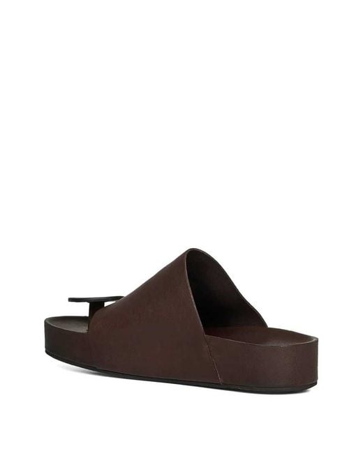 Uma Wang Brown Leather Flat Sandals