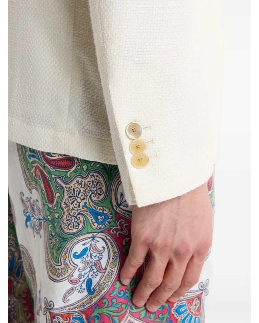 Etro White Cotton Wool Viscose Jacket