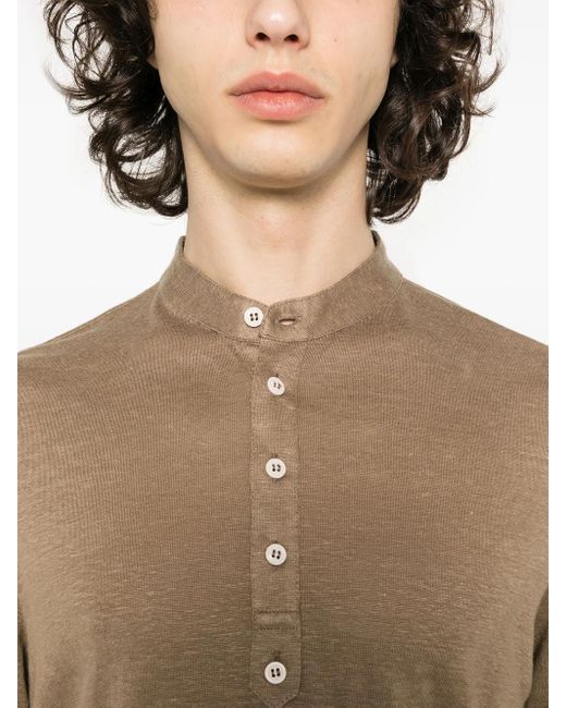 Lardini Brown Fine-Knit Slub T-Shirt for men