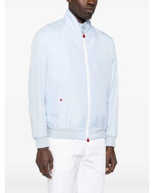 Kiton Blue Jacket With Zip Pocket for men