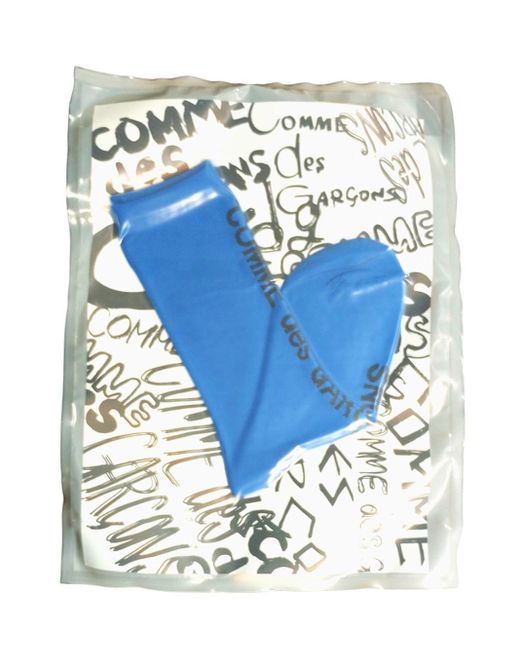 Comme des Garçons Blue Terry Socks With Logo