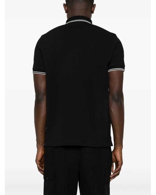 Stone Island Black Polo Shirt With Contrasting Trims for men