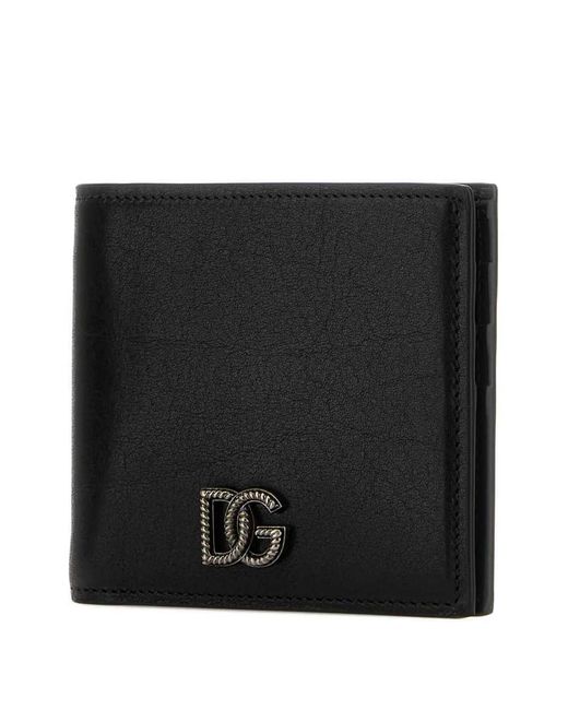 Dolce & Gabbana Black Tempesta Calfskin Wallet for men