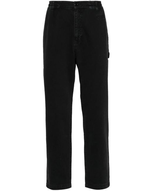 Moschino Black Tapered Jeans With Embroidered Logo for men
