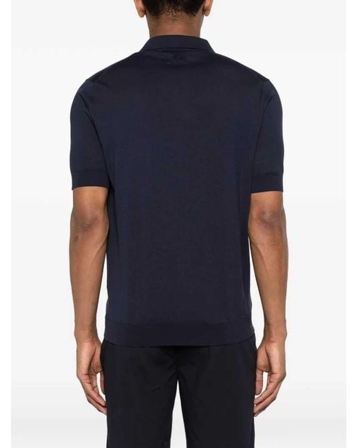 Lardini Blue Open-Neck T-Shirt for men