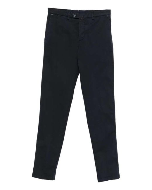 Kiton Blue Trousers With Belt Loops for men